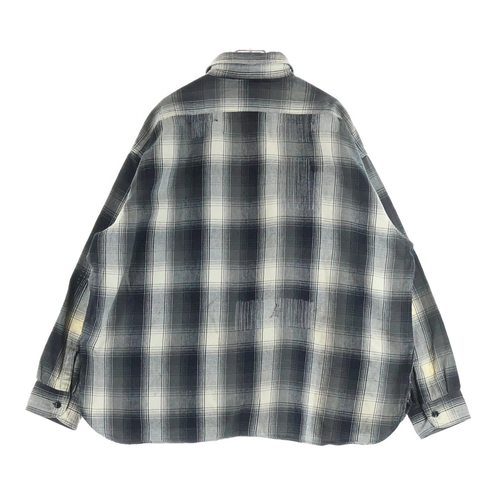 SAINT MICHAEL(セントマイケル) ×BerBerJin 25AW BB_FLANNEL SHIRT チェック柄フランネルシャツ SM-HR1-0000-C52 ブラック