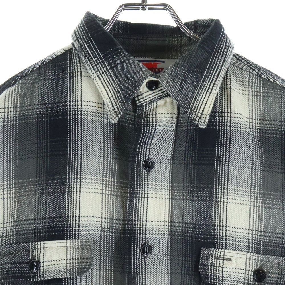 SAINT MICHAEL(セントマイケル) ×BerBerJin 25AW BB_FLANNEL SHIRT チェック柄フランネルシャツ SM-HR1-0000-C52 ブラック