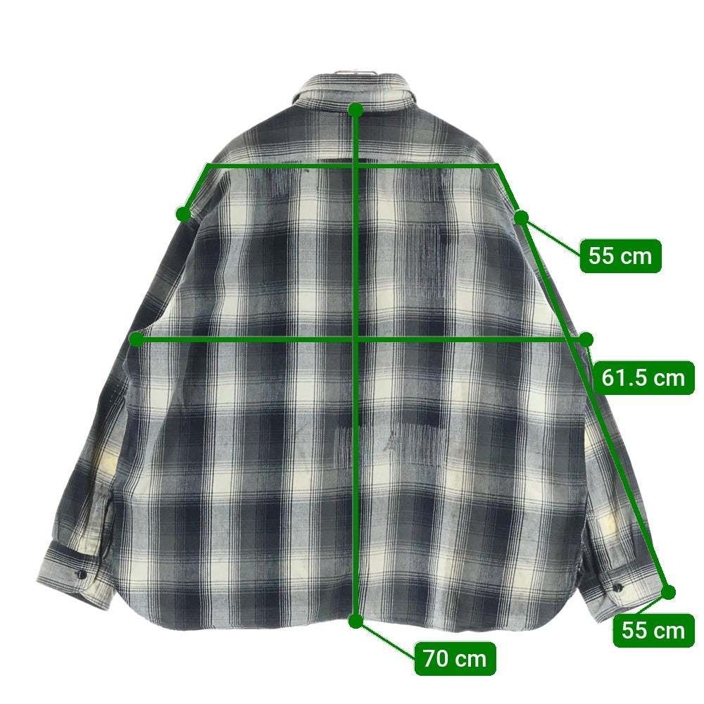 SAINT MICHAEL(セントマイケル) ×BerBerJin 25AW BB_FLANNEL SHIRT チェック柄フランネルシャツ SM-HR1-0000-C52 ブラック