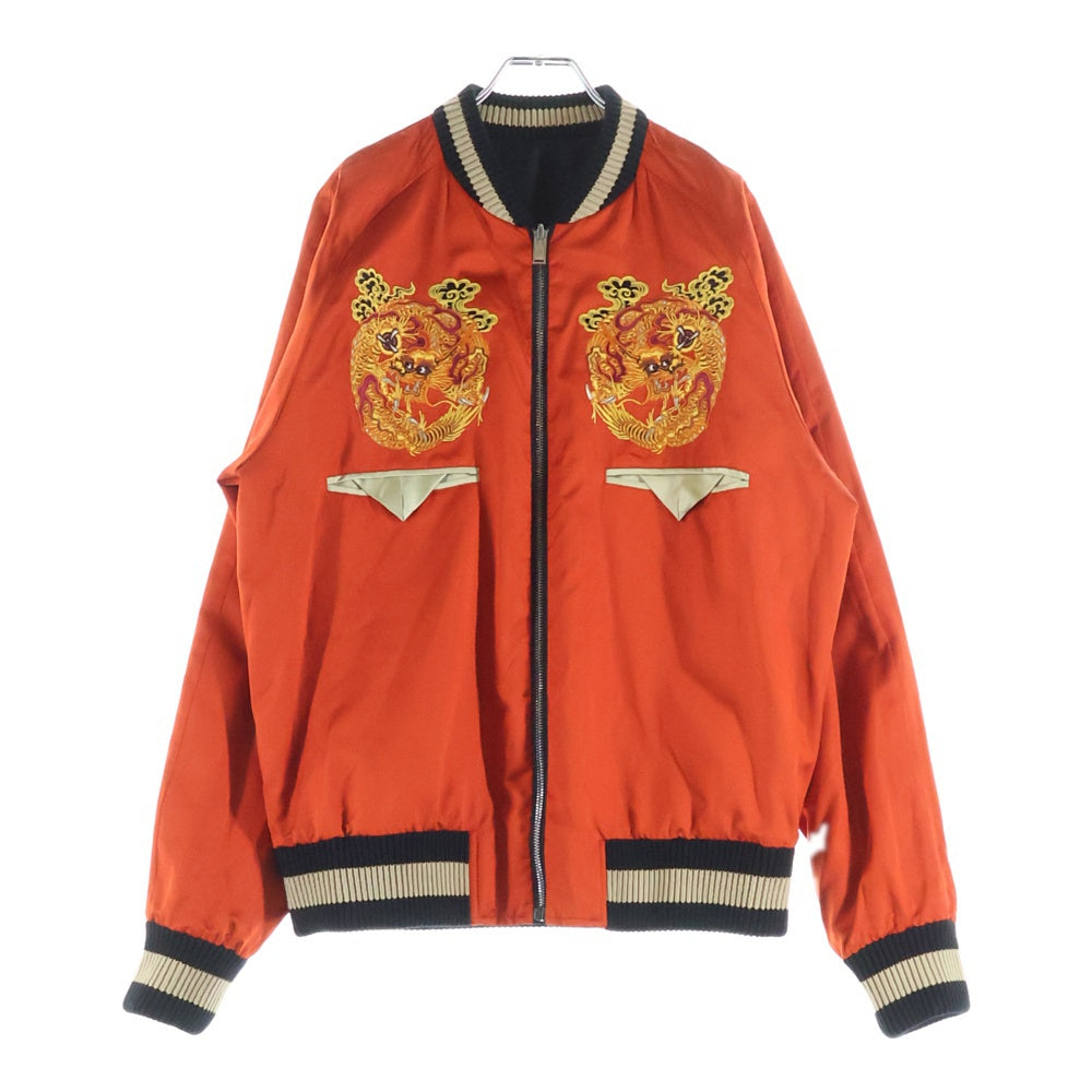 GUCCI(グッチ) タイガードラゴン刺繍 リバーシブル スカジャン ジャケット ブラック/レッド 500234 Z466E