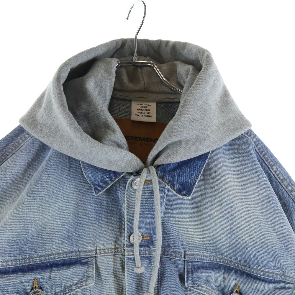 VETEMENTS(ヴェトモン) 22AW DENIM JACKET WITH DETACHABLE HOOD デニムジャケット ウィズ ディタッチャブル フード インディゴ UA53JA800L