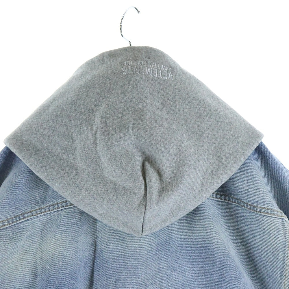 VETEMENTS(ヴェトモン) 22AW DENIM JACKET WITH DETACHABLE HOOD デニムジャケット ウィズ ディタッチャブル フード インディゴ UA53JA800L