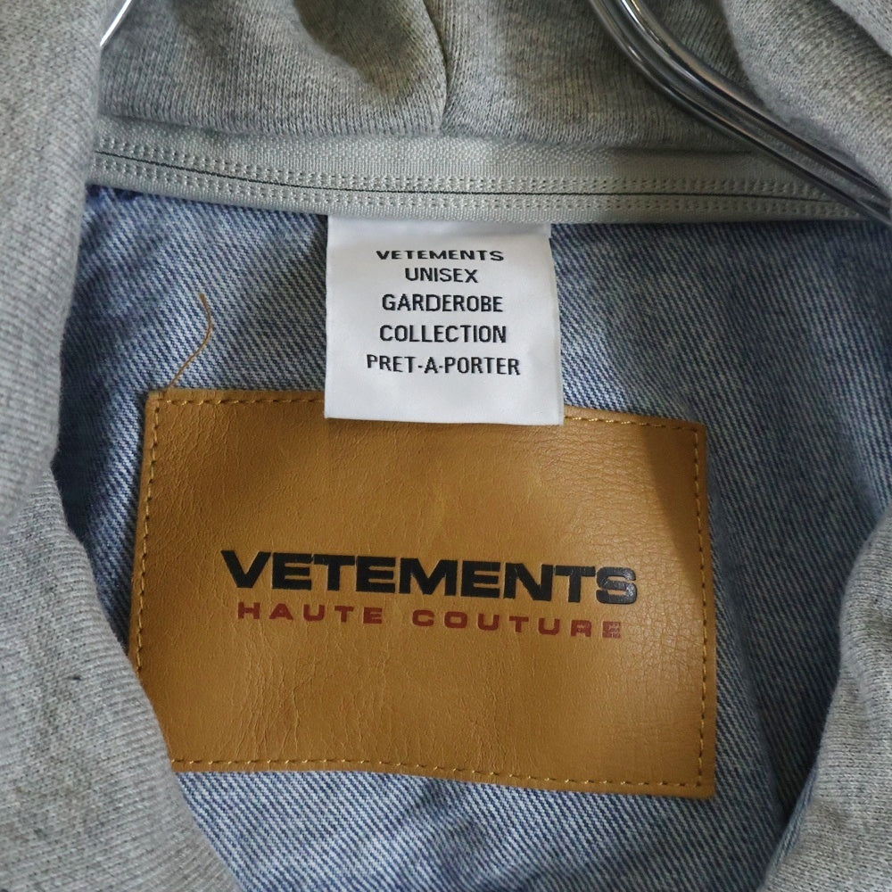 VETEMENTS(ヴェトモン) 22AW DENIM JACKET WITH DETACHABLE HOOD デニムジャケット ウィズ ディタッチャブル フード インディゴ UA53JA800L