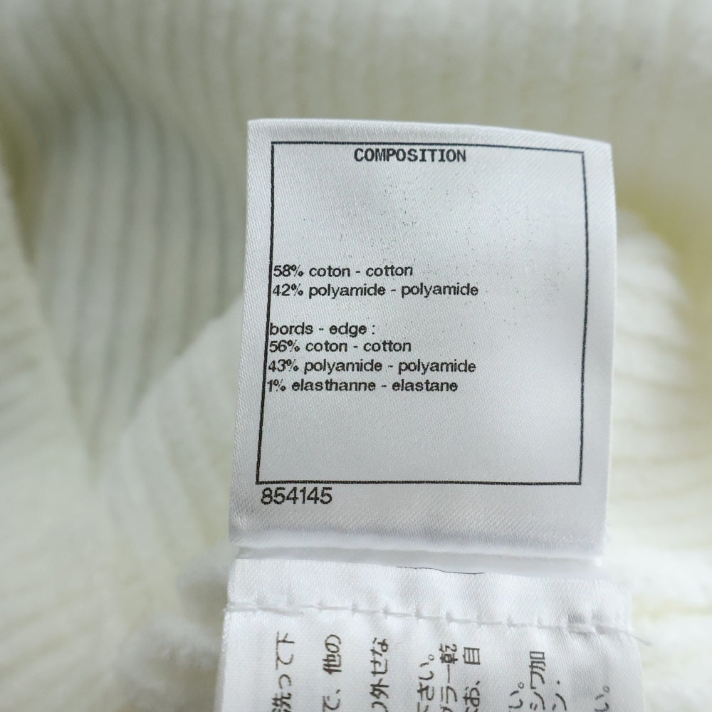 CHANEL(シャネル) パイル地 ビーズワッペン ココマークボタン テーラードジャケット ホワイト P74239K10640