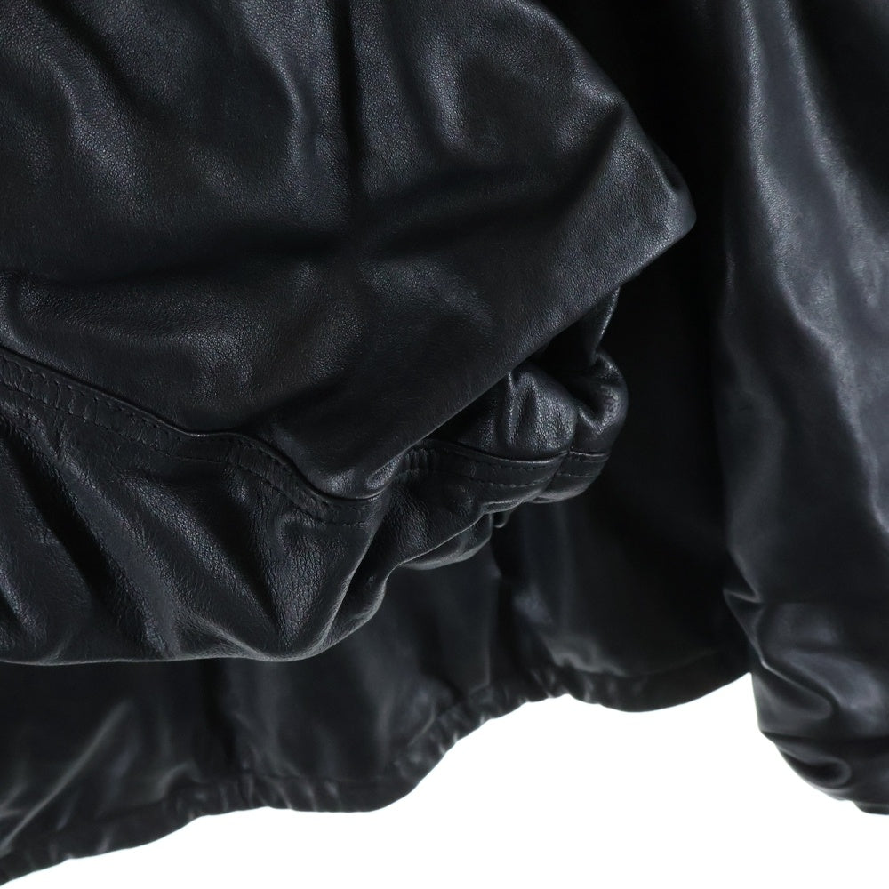 BALENCIAGA(バレンシアガ) ラムレザー フーディー プルオーバーパーカー ブラック 719212