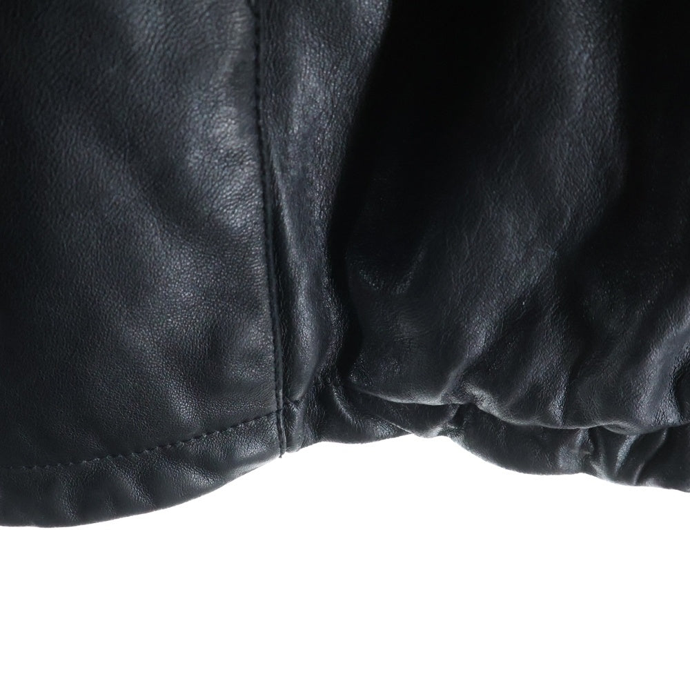 BALENCIAGA(バレンシアガ) ラムレザー フーディー プルオーバーパーカー ブラック 719212