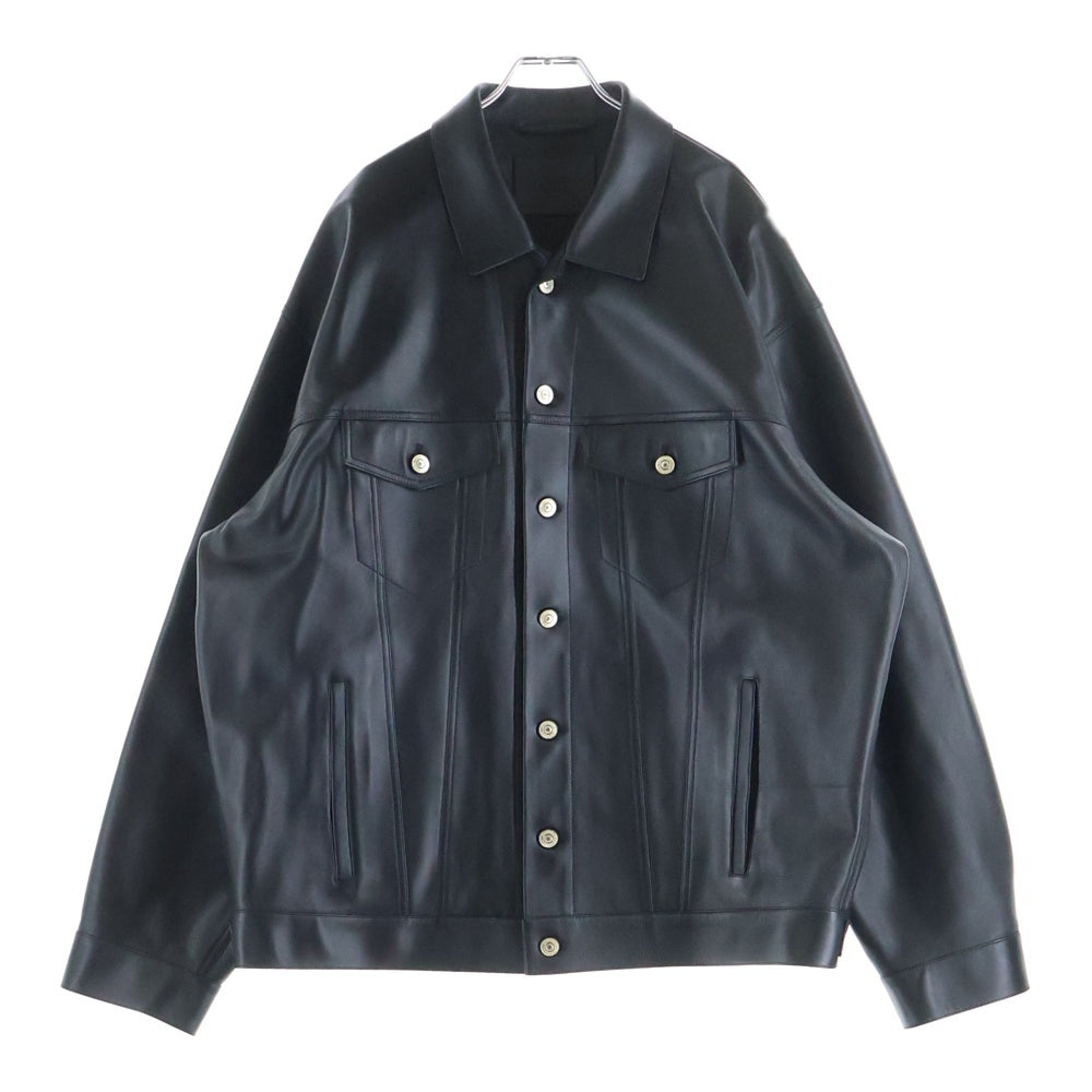 BALENCIAGA(バレンシアガ) Super Smooth Leather Oversized Jacket スムースレザー オーバーサイズド レザージャケット ブラック 773440