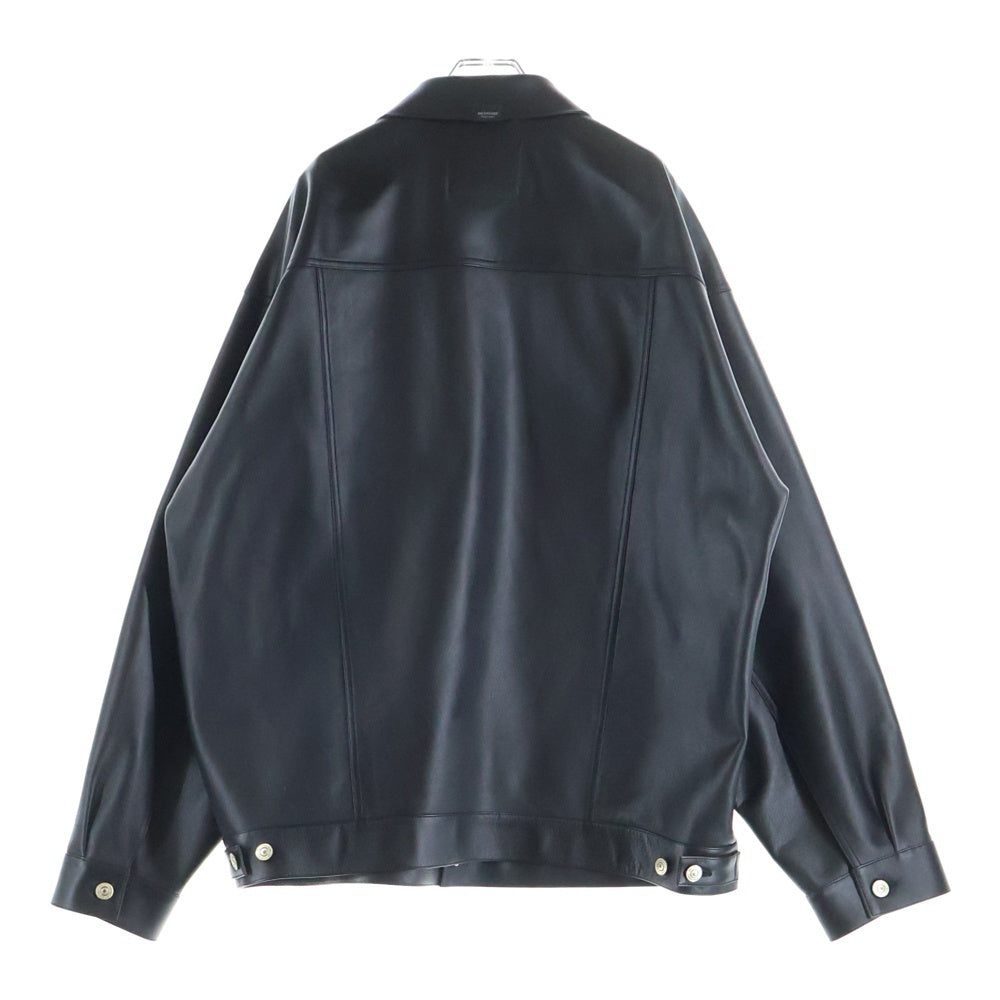 BALENCIAGA(バレンシアガ) Super Smooth Leather Oversized Jacket スムースレザー オーバーサイズド レザージャケット ブラック 773440