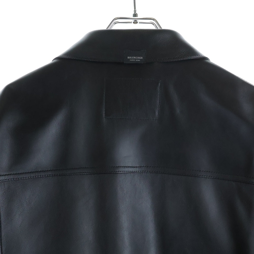 BALENCIAGA(バレンシアガ) Super Smooth Leather Oversized Jacket スムースレザー オーバーサイズド レザージャケット ブラック 773440