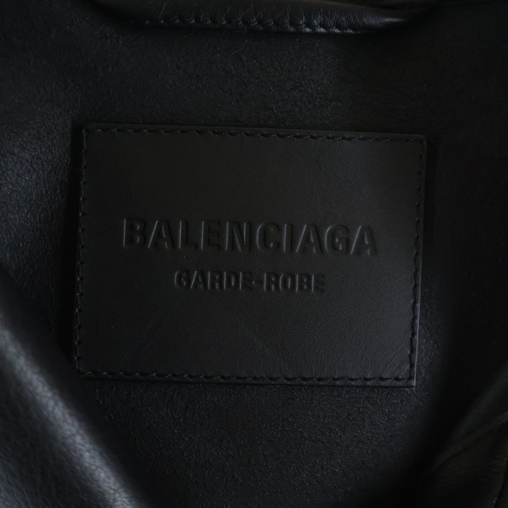 BALENCIAGA(バレンシアガ) Super Smooth Leather Oversized Jacket スムースレザー オーバーサイズド レザージャケット ブラック 773440