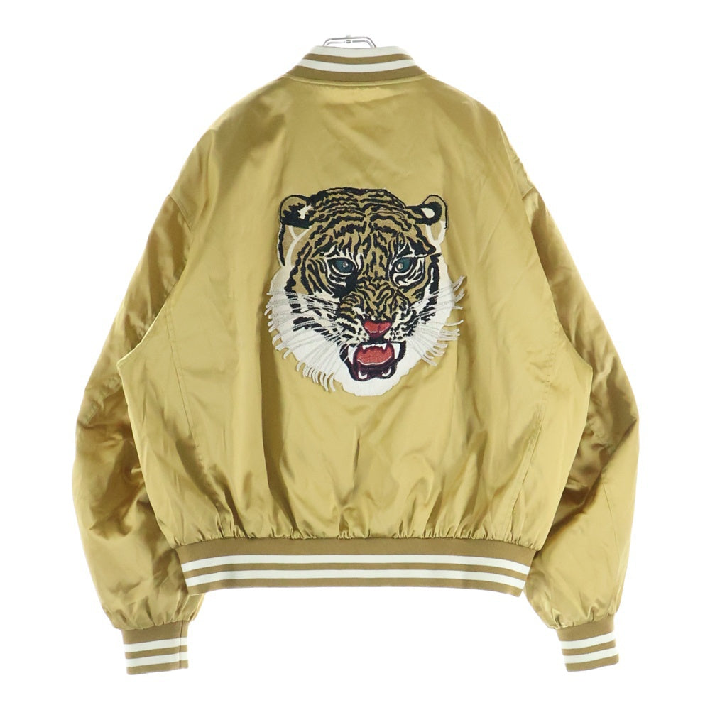 CELINE(セリーヌ) Tiger Satin Teddy Jacket タイガ刺繍 サテン テディジャケット ゴールド 2W866497M