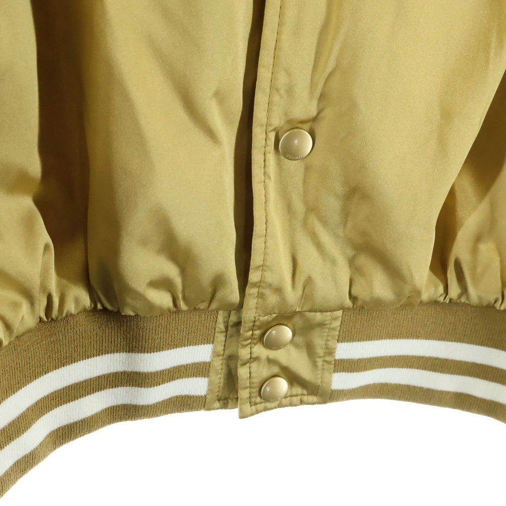 CELINE(セリーヌ) Tiger Satin Teddy Jacket タイガ刺繍 サテン テディジャケット ゴールド 2W866497M