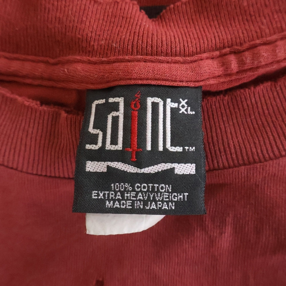 SAINT MICHAEL(セントマイケル) 25SS ?TEE ?プリントTシャツ 半袖カットソー バーガンディ SM-HR8-0000-030