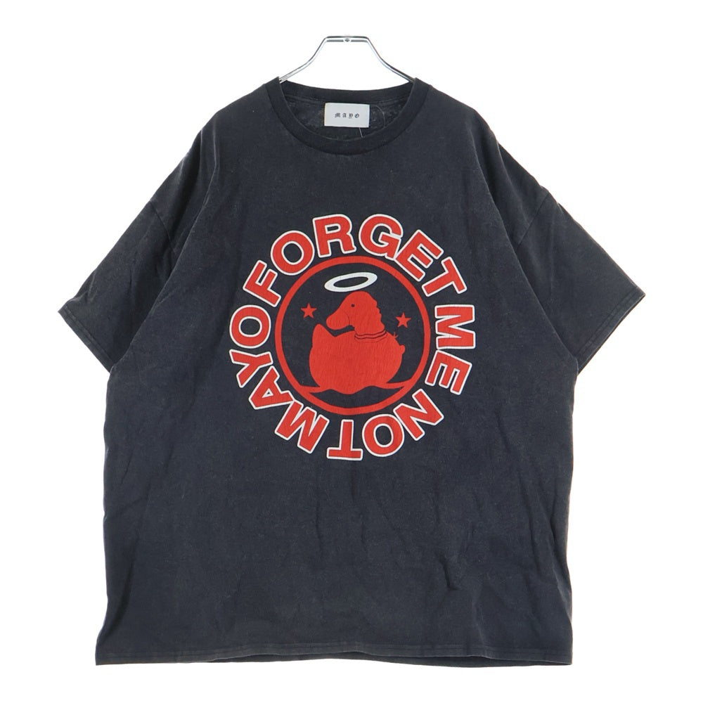 MAYO(メイヨー) FORGET ME NOT プリント半袖Tシャツ ブラック