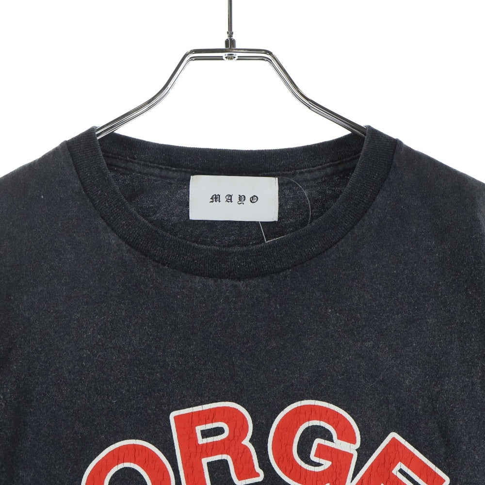 MAYO(メイヨー) FORGET ME NOT プリント半袖Tシャツ ブラック