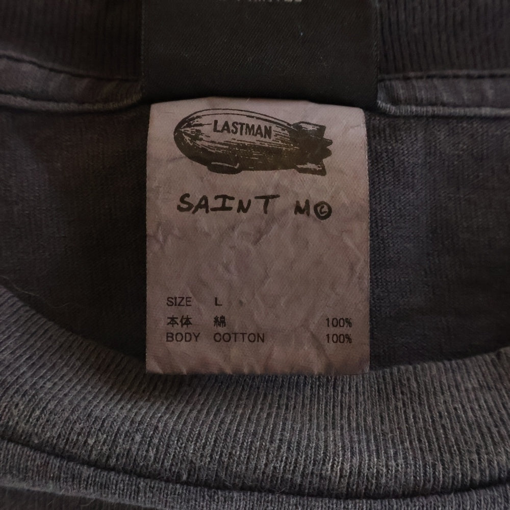 SAINT MICHAEL(セントマイケル) 24SS HOLY GOHST ヴィンテージ加工 ホーリーゴースト プリント半袖Tシャツ ブラック