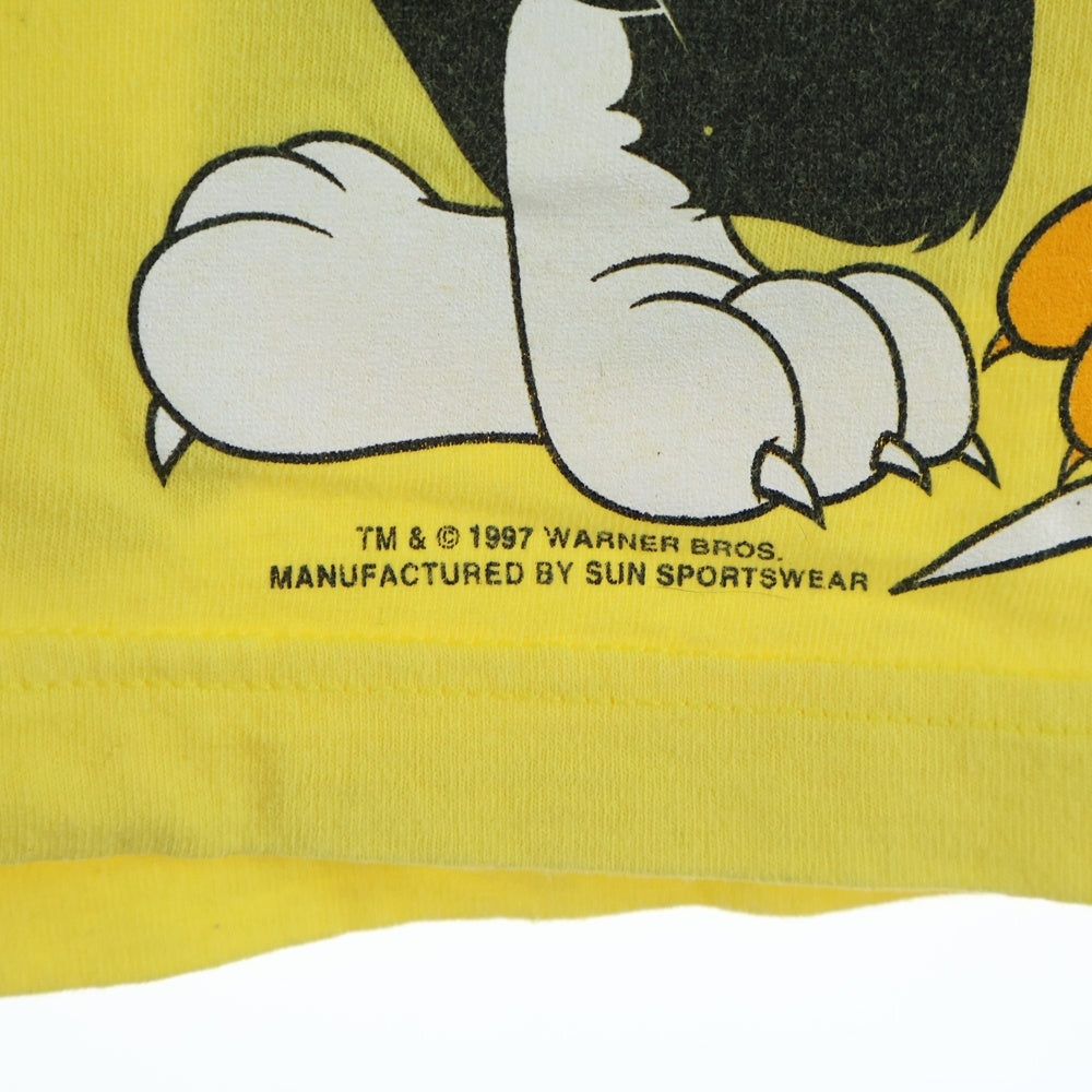 VINTAGE(ヴィンテージ) 90s LOONEY TUNES ルーニーチューンズ 半袖全面プリントTシャツ イエロー