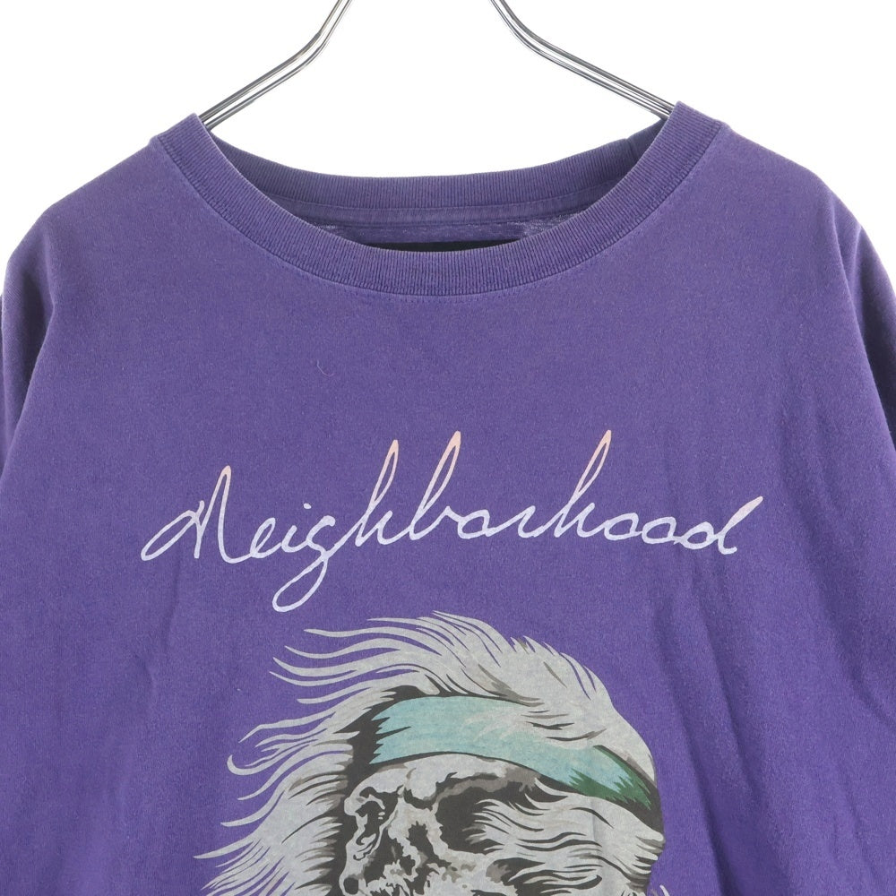 NEIGHBORHOOD(ネイバーフッド) 24SS SKULL スカルプリント ブリーチ加工 半袖Tシャツ ネイビー