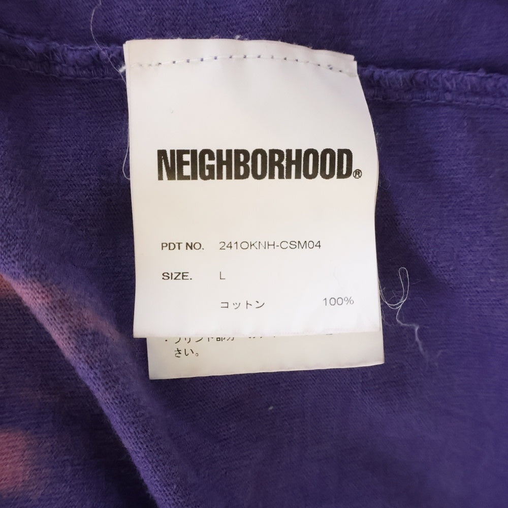 NEIGHBORHOOD(ネイバーフッド) 24SS SKULL スカルプリント ブリーチ加工 半袖Tシャツ ネイビー
