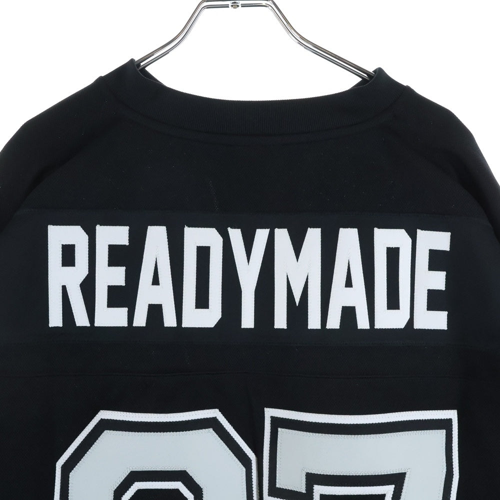 READY MADE(レディメイド) 23SS GAME SHIRT SMILE メッシュ ロングスリーブ ゲームシャツ ホッケーシャツ スマイル カットソー ブラック RE-PO-BK-00-00-249