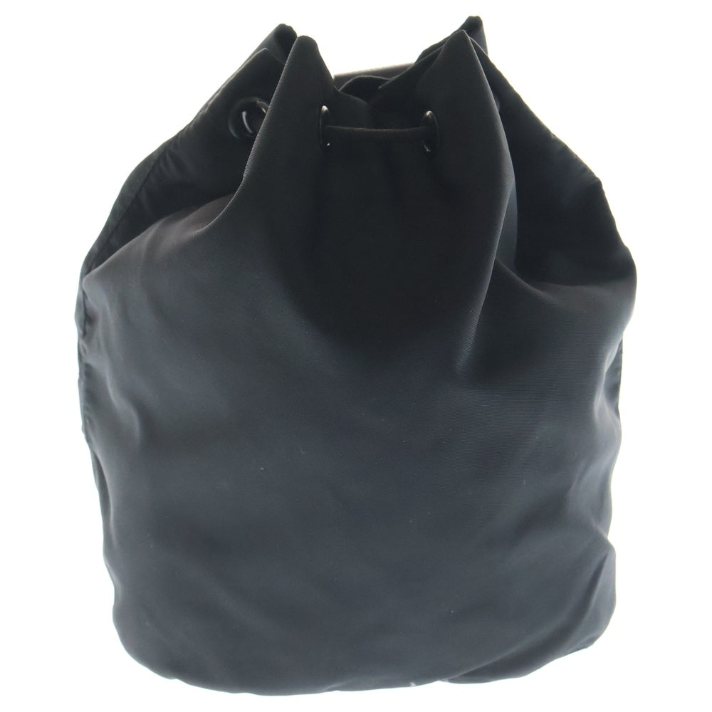 BURBERRY(バーバリー) ロゴプリント ドローコード 巾着バッグ ブラック