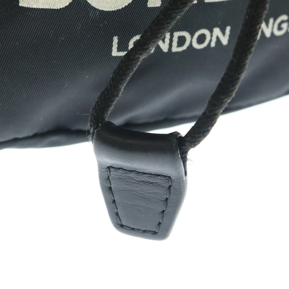 BURBERRY(バーバリー) ロゴプリント ドローコード 巾着バッグ ブラック