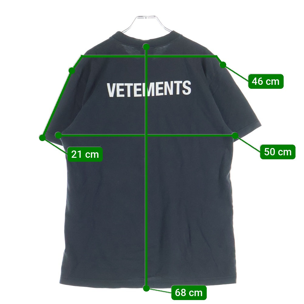 VETEMENTS(ヴェトモン) STAFF T-SHIRT スタッフ ロゴプリント クルーネック半袖Tシャツ カットソー ブラック