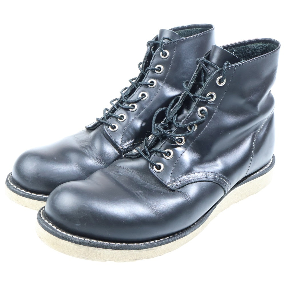 RED WING(レッド ウイング) 6INCH CLASSIC ROUND BOOTS クラシック ラウンド レザー レースアップブーツ ブラック 8165