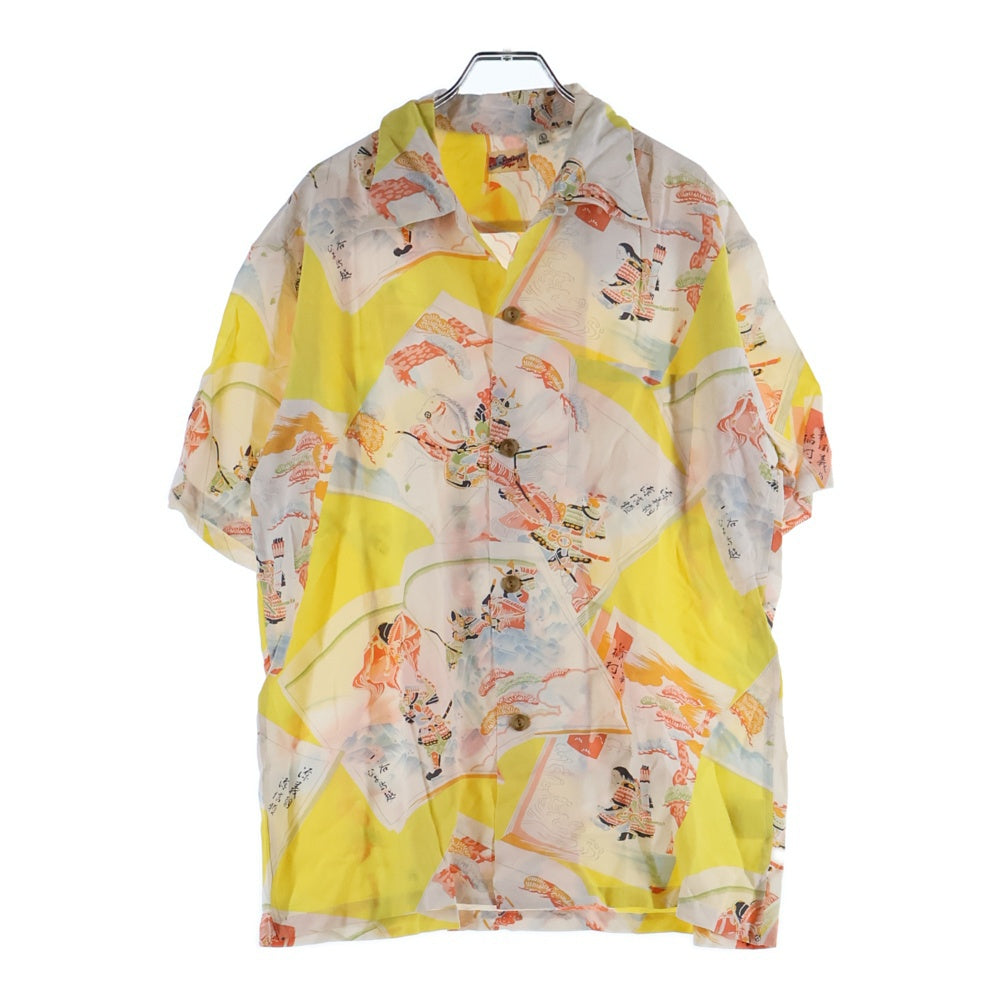 SUN SURF(サンサーフ) HAWAIIAN SHIRT BATTLE IN THE GENPEI WAR 源平合戦 総柄 レーヨン アロハ 半袖シャツ ピンク SS36029