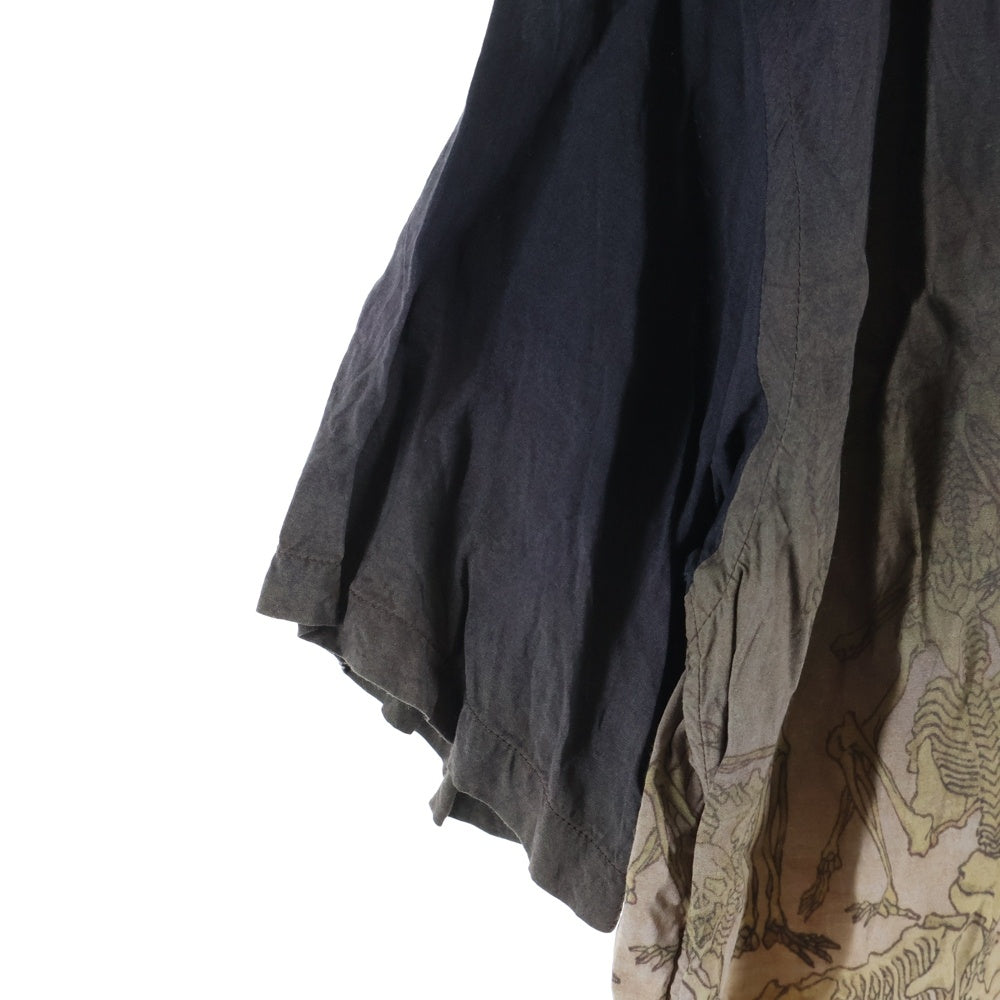 SUN SURF(サンサーフ) ×河鍋暁斎 SPECIAL EDITION 画鬼 狂斎 スペシャルエディション 総柄 レーヨン アロハ 半袖シャツ ブラック/ホワイト SS39129