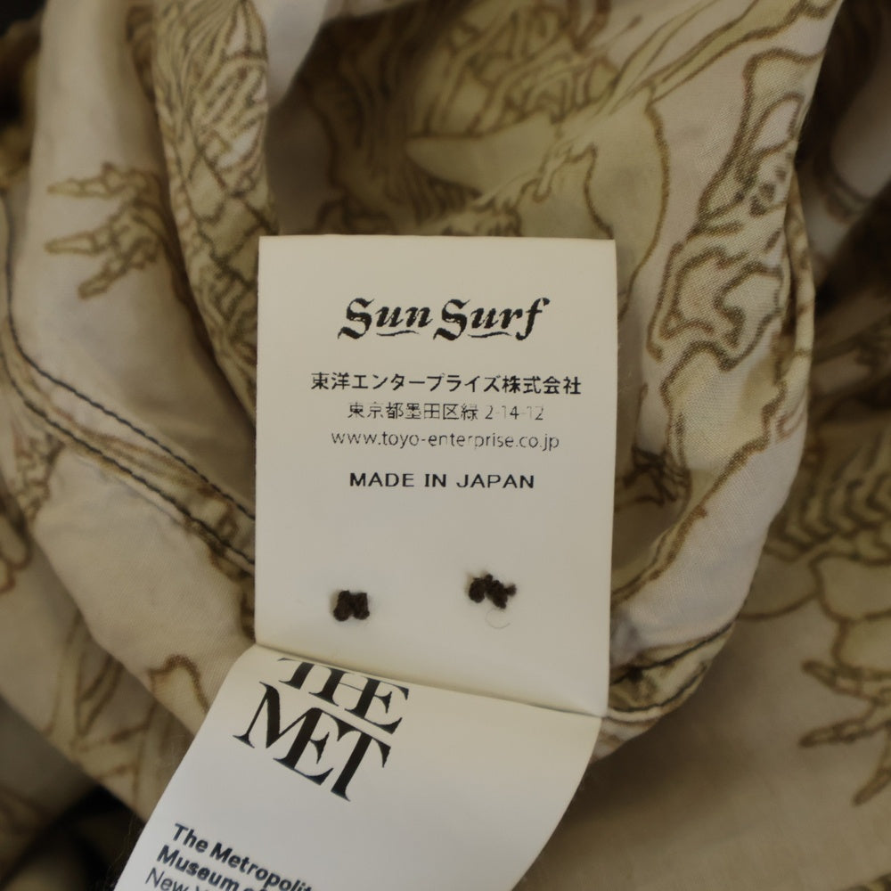 SUN SURF(サンサーフ) ×河鍋暁斎 SPECIAL EDITION 画鬼 狂斎 スペシャルエディション 総柄 レーヨン アロハ 半袖シャツ ブラック/ホワイト SS39129