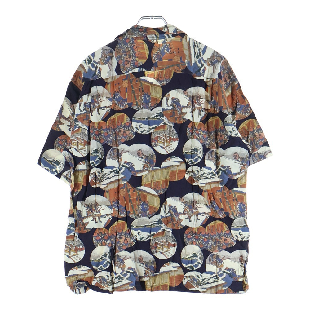 SUN SURF(サンサーフ) ×葛飾北斎 SPECIAL EDITION 忠臣蔵討入 スペシャルエディション 総柄 レーヨン アロハ 半袖シャツ ネイビー SS37918