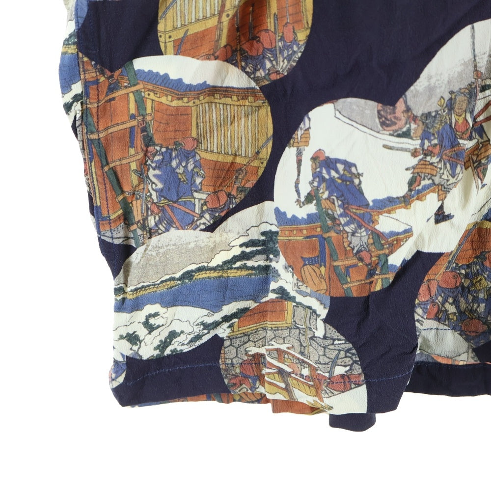 SUN SURF(サンサーフ) ×葛飾北斎 SPECIAL EDITION 忠臣蔵討入 スペシャルエディション 総柄 レーヨン アロハ 半袖シャツ ネイビー SS37918