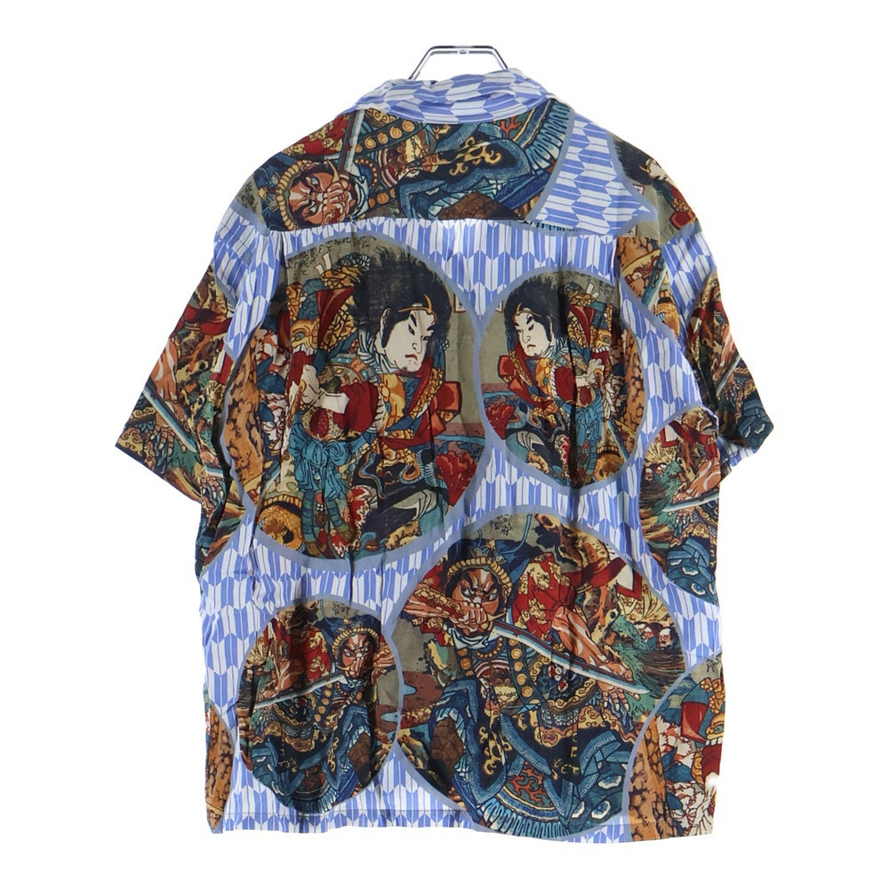 SUN SURF(サンサーフ) ×歌川国芳 SPECIAL EDITION 通俗水滸伝豪傑百八人之一個 スペシャルエディション 総柄 レーヨン アロハ 半袖シャツ ライトブルー SS38470
