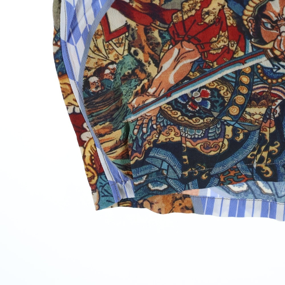 SUN SURF(サンサーフ) ×歌川国芳 SPECIAL EDITION 通俗水滸伝豪傑百八人之一個 スペシャルエディション 総柄 レーヨン アロハ 半袖シャツ ライトブルー SS38470