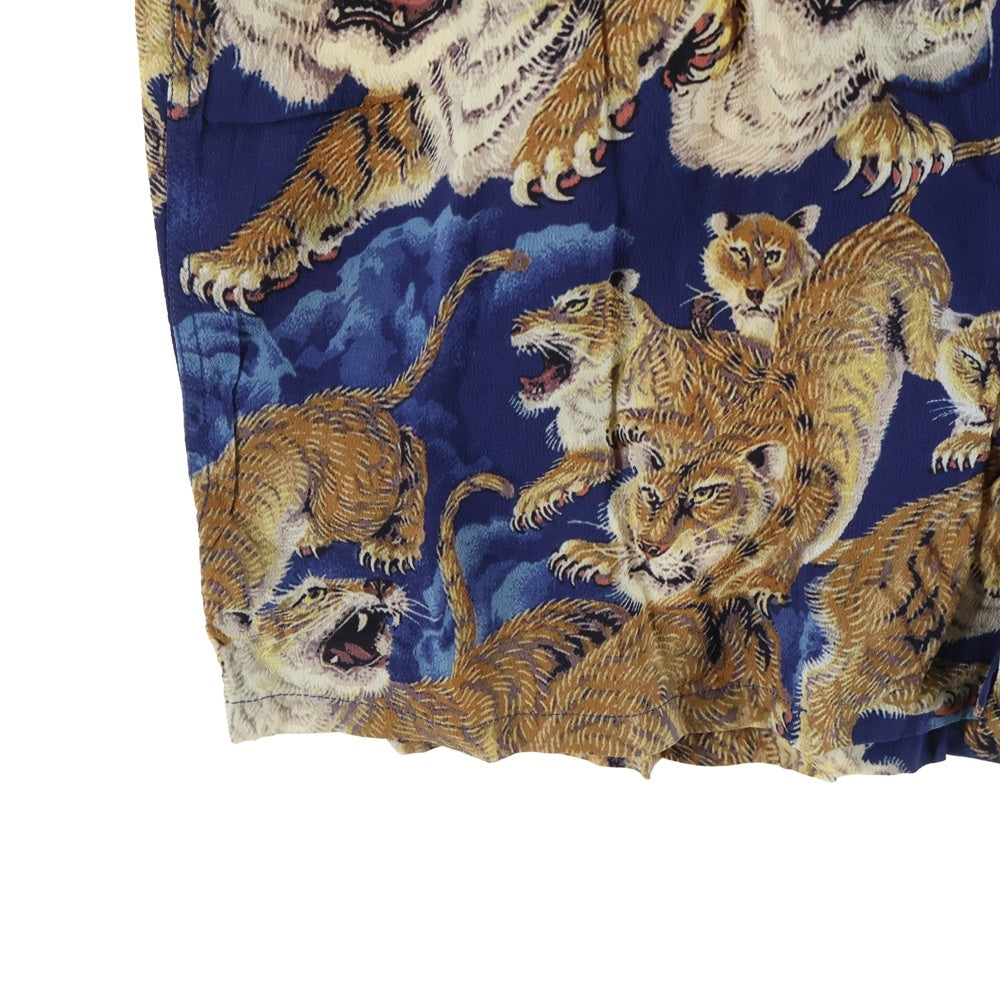 SUN SURF(サンサーフ) SPECIAL EDITION ONE HUNDRED TIGERS スペシャルエディション 百虎 総柄 レーヨン アロハ 半袖シャツ ブルー SS38201