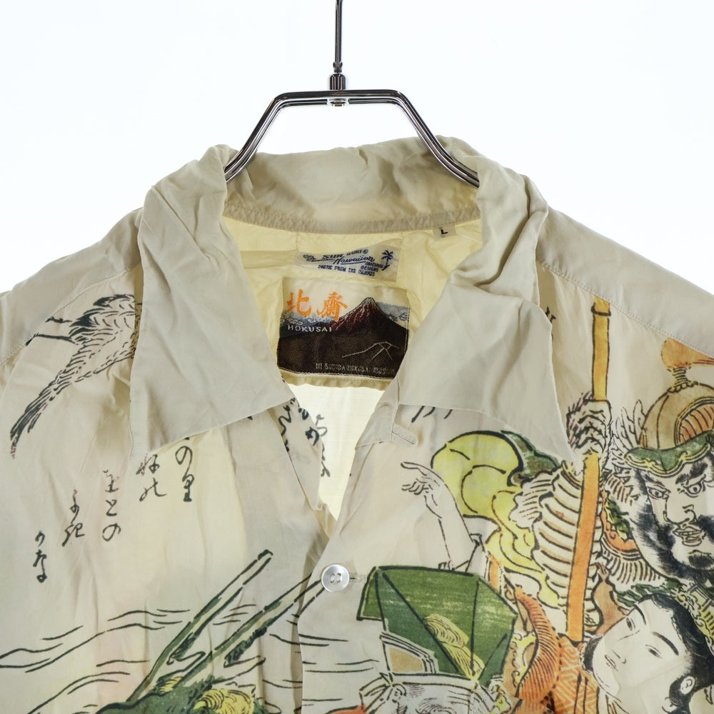 SUN SURF(サンサーフ) ×葛飾北斎 SPECIAL EDITION 宝船の七福神 スペシャルエディション 総柄 レーヨン アロハ 半袖シャツ アイボリー SS38198