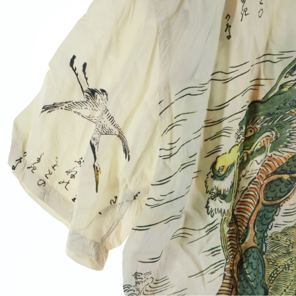 SUN SURF(サンサーフ) ×葛飾北斎 SPECIAL EDITION 宝船の七福神 スペシャルエディション 総柄 レーヨン アロハ 半袖シャツ アイボリー SS38198