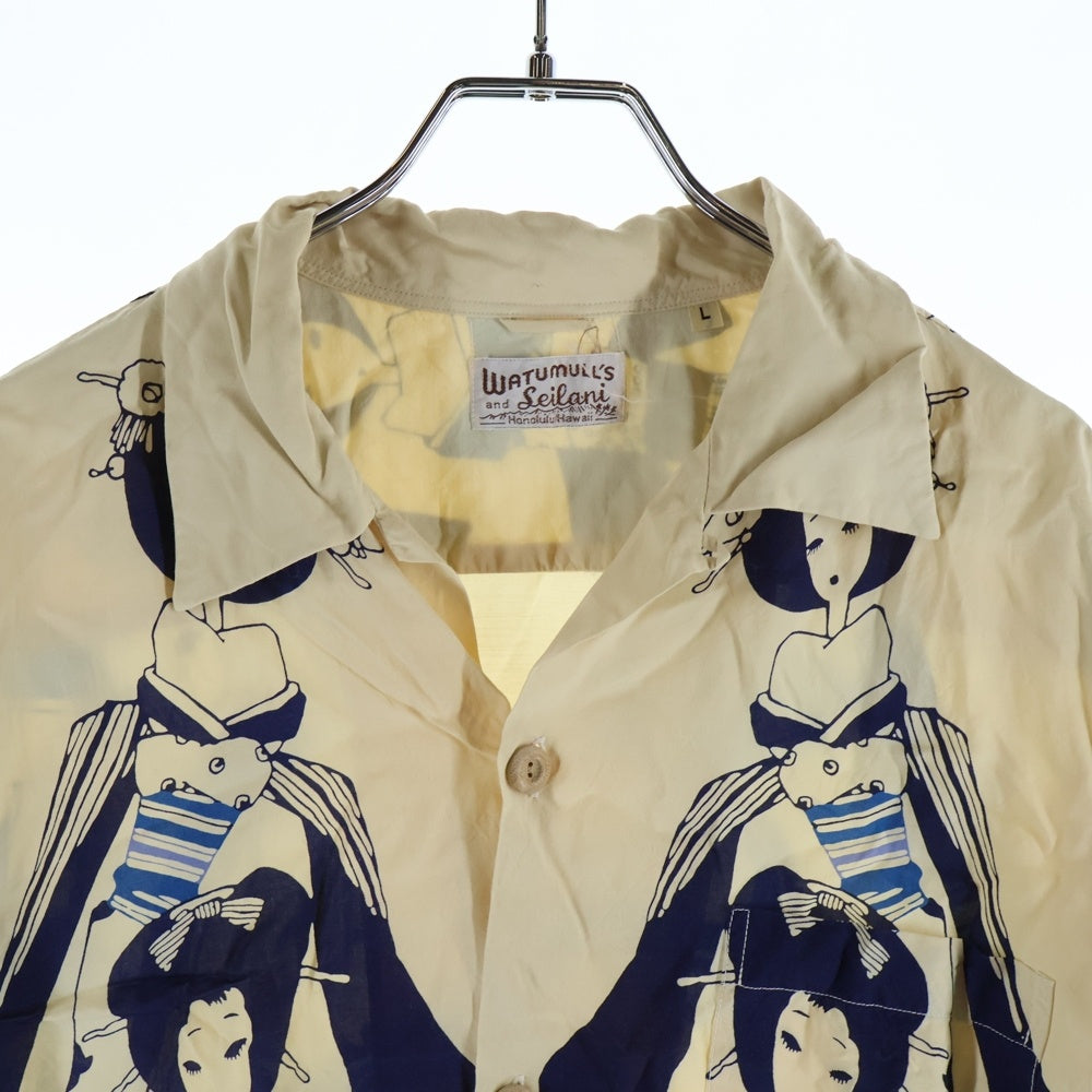 SUN SURF(サンサーフ) SPECIAL EDITION DRAGON AND EXOTIC BEAUTY スペシャルエディション 竜 舞子 レーヨン アロハ 半袖シャツ アイボリー SS38419