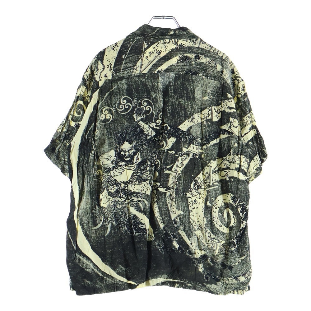 SUN SURF(サンサーフ) ×葛飾北斎 SPECIAL EDITION 釈迦御一代記図会・六 スペシャルエディション 総柄 レーヨン アロハ 半袖シャツ ブラック/アイボリー SS39133