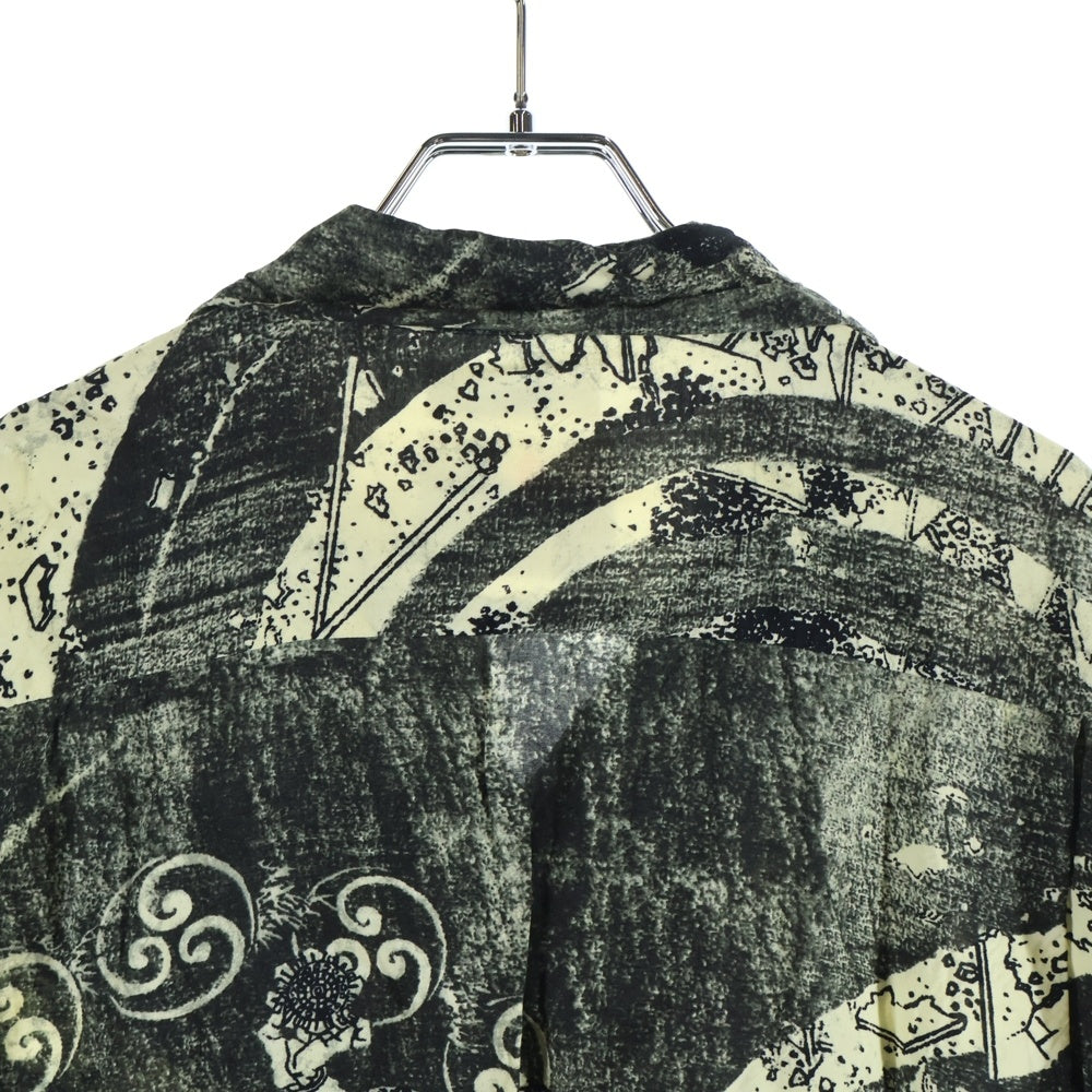 SUN SURF(サンサーフ) ×葛飾北斎 SPECIAL EDITION 釈迦御一代記図会・六 スペシャルエディション 総柄 レーヨン アロハ 半袖シャツ ブラック/アイボリー SS39133