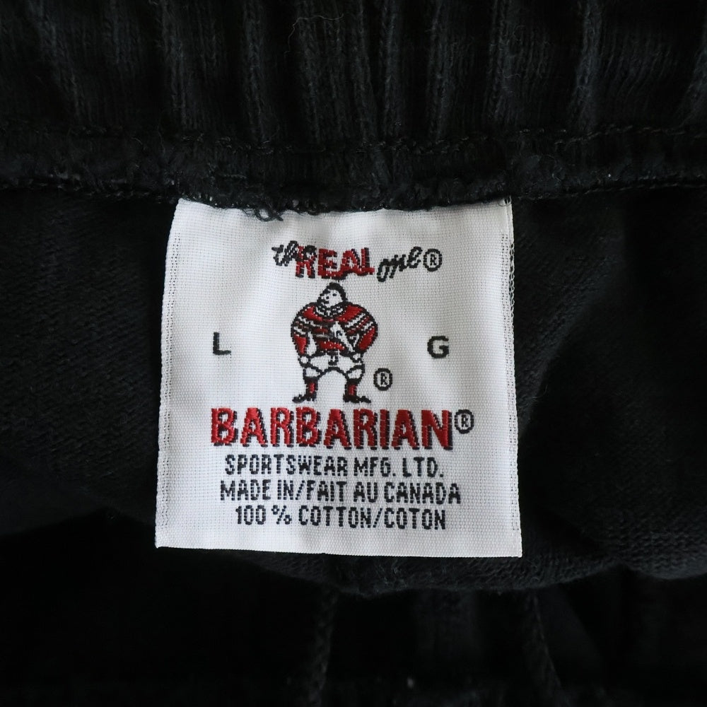 BARBARIAN(バーバリアン) リブライン スウェット ショート ハーフパンツ ショーツ ブラック
