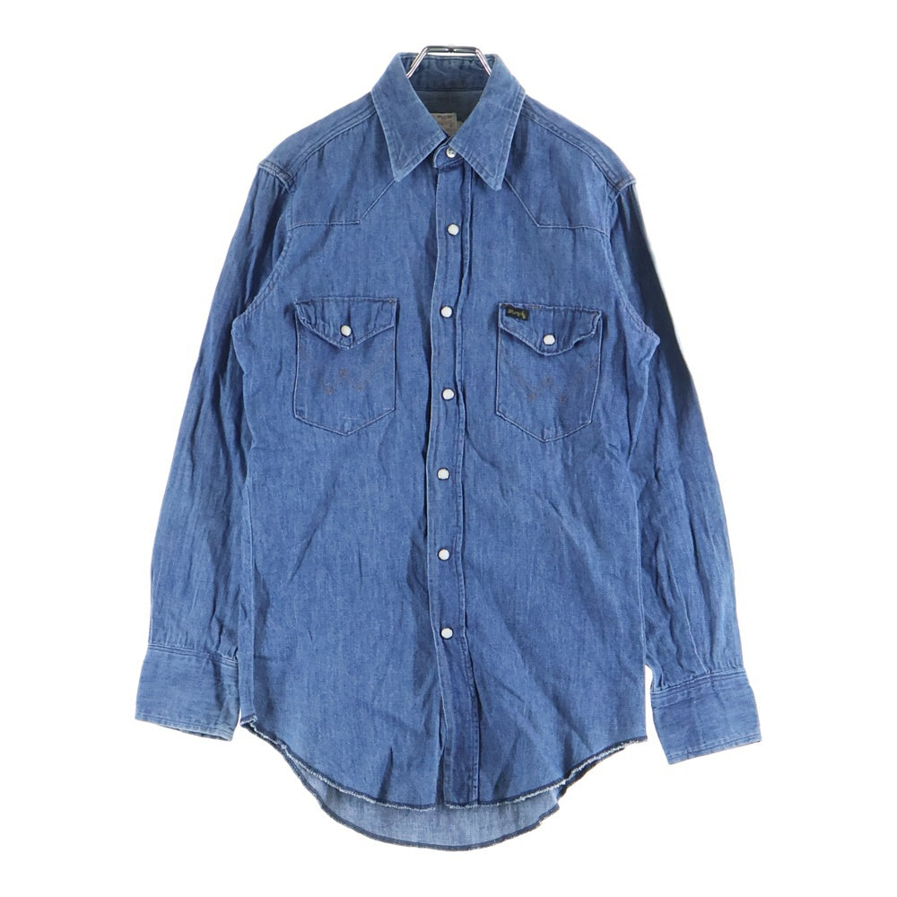 Wrangler(ラングラー) 70S VINTAGE 27MW ヴィンテージ 白タグ デニム ウエスタンシャツ インディゴ