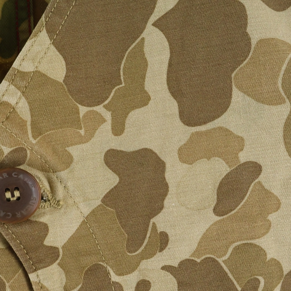 SUGAR CANE(シュガーケーン) 迷彩 カーゴポケット ダブルライニング ミリタリーベスト ブラウン