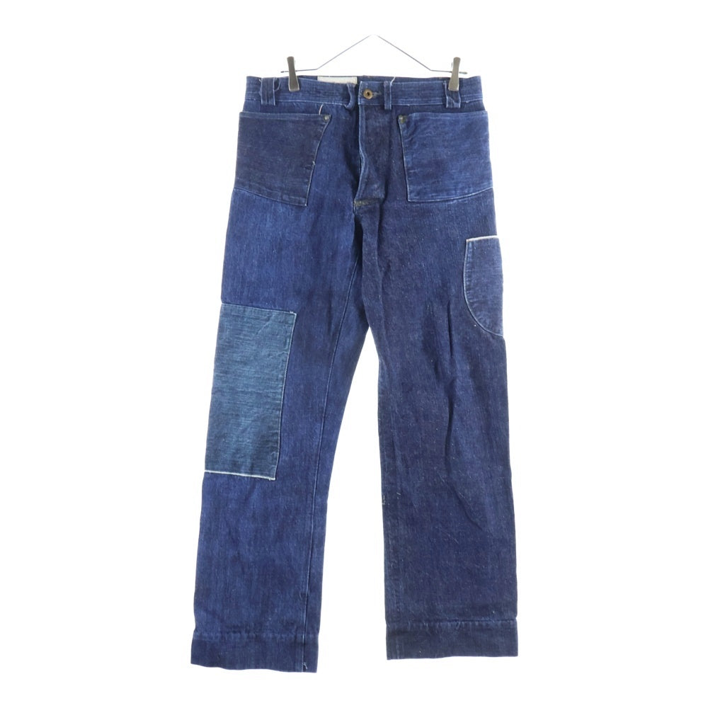 SUGAR CANE(シュガーケーン) ×MISTER FREEDOM MFSC UTILITY TROUSERS パッチワーク シンチバック ボタンフライ デニムパンツ インディゴ SC47161