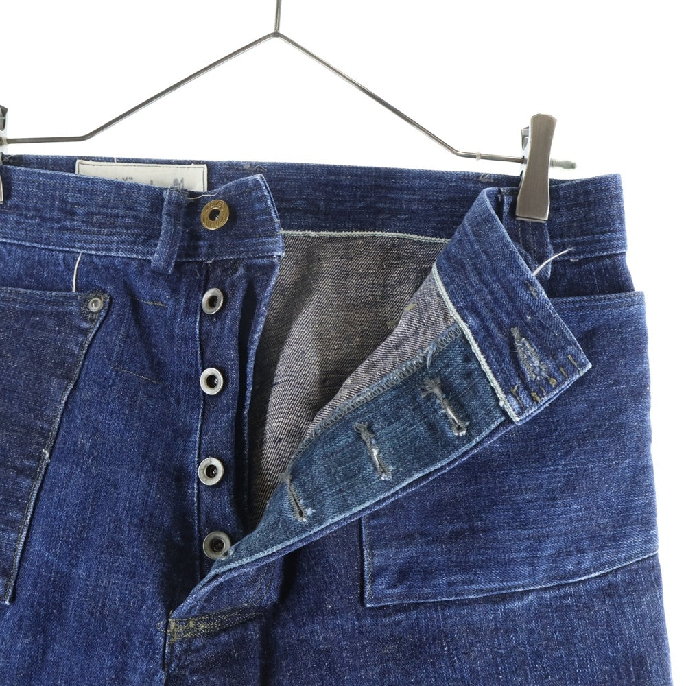 SUGAR CANE(シュガーケーン) ×MISTER FREEDOM MFSC UTILITY TROUSERS パッチワーク シンチバック ボタンフライ デニムパンツ インディゴ SC47161