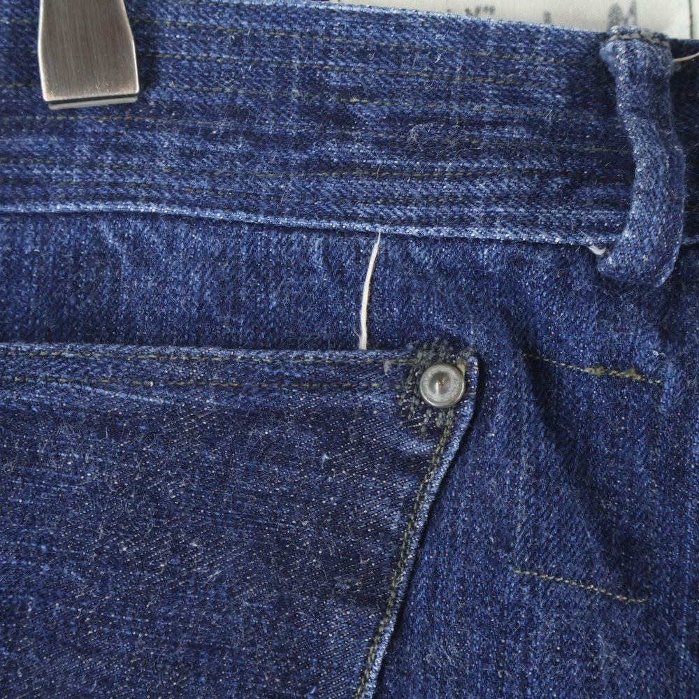 SUGAR CANE(シュガーケーン) ×MISTER FREEDOM MFSC UTILITY TROUSERS パッチワーク シンチバック ボタンフライ デニムパンツ インディゴ SC47161