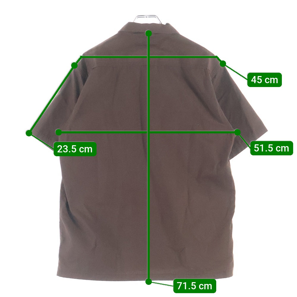 SUGAR CANE(シュガーケーン) フロントボタン 2ポケット 半袖ワークシャツ ブラウン