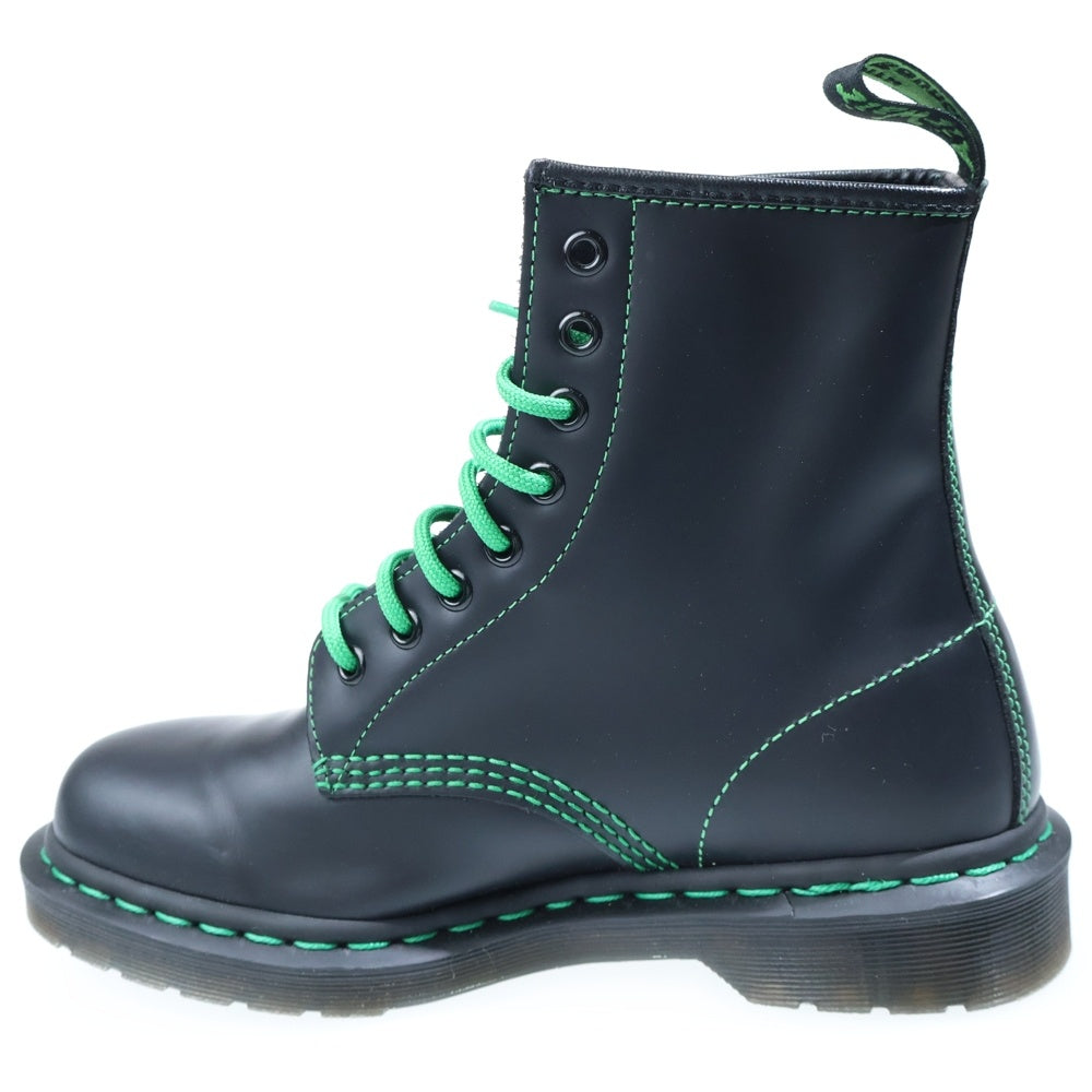Dr.Martens(ドクターマーチン) CORE 1460 GS BLACK SMOOTH コア 8ホール グリーンステッチ スムースレザー レースアップ ブーツ ブラック