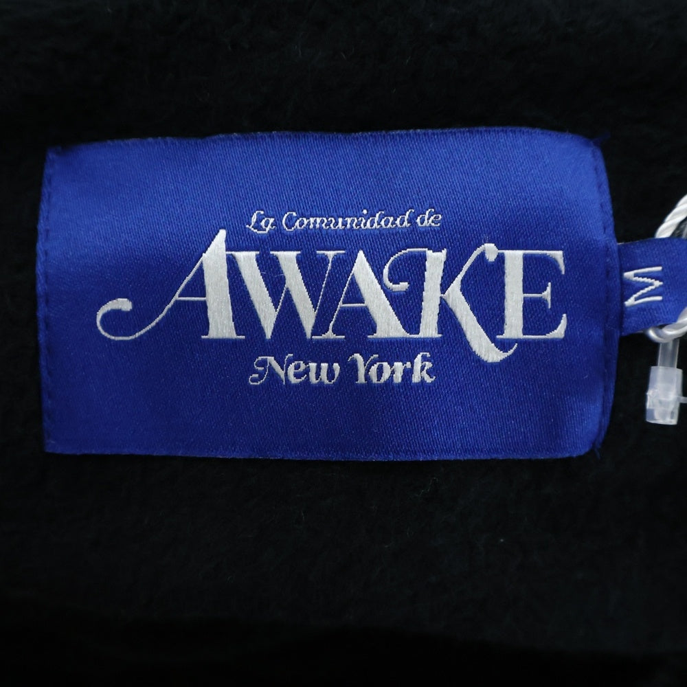AWAKE NY(アウェイク ニューヨーク) 23AW ロゴ刺繍 スウェット プルオーバーパーカー ブラック AWK-FW23-HD001